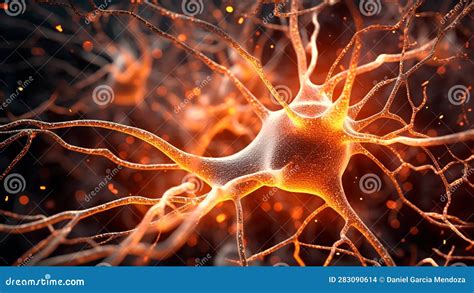 Cellules Neuronales Avec Noeuds De Liaison éclatants Neurones Rouges