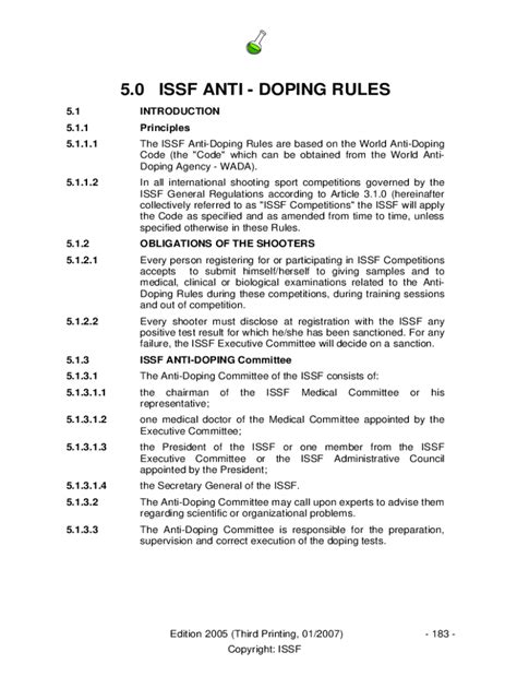 Fillable Online Issf Anti Doping Rules Fax Email Print Pdffiller