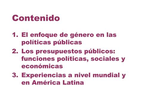 Ppt Introduccion A Los Presupuestos P Blicos Con Enfoque De G Nero