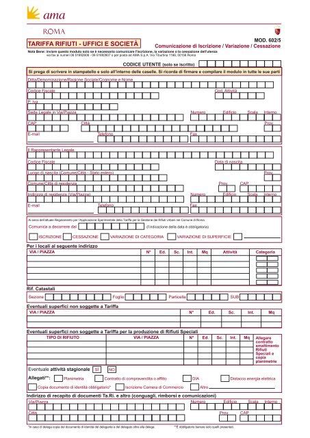 Us Tari Sem Modulo Cessazione Fronte Ama