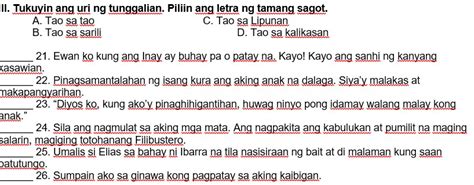 Ii Tukuyin Ang Uri Ng Tunggalian Piliin Ang Studyx