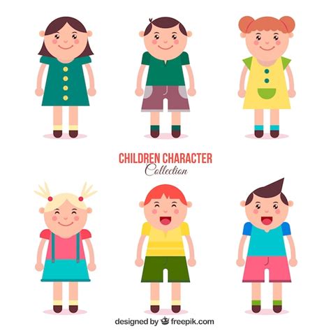 kid characters vectors illustrations