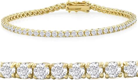 Jewelsforum Bracciale Tennis In Vero Oro Giallo Kt Con Diamante