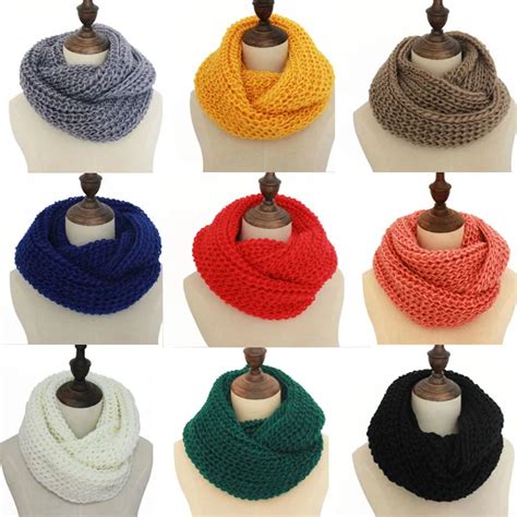 18 Colors Warm Winter Scarf Scarves Knitted Women Fashion Neck Wool