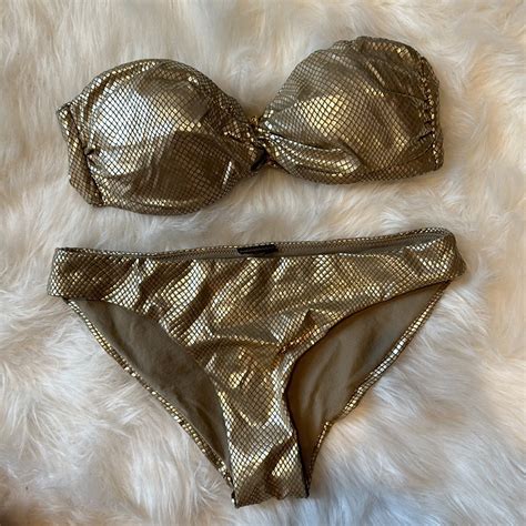 Gold Snake Skin Like Detailed Bikini Gem