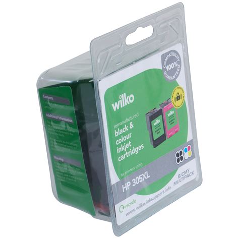 Wilko Remanufactured Hp305xl Black And Colour Inkjet Cartridges Combo