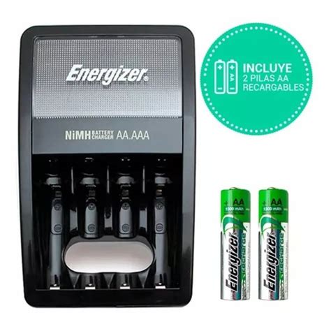 Cargador Energizer Maxi Para 4 Pilas AA O AAA 2 Pilas Recargables AA