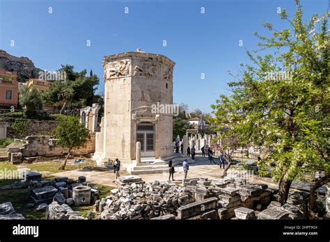 Atenas Grecia La Torre De Los Vientos O La Horologion De Andronikos