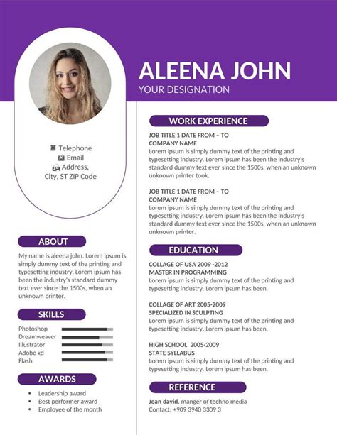 Simple Resume Template Free Download Docx And Pdf