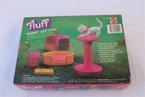 Fluff Barbie Dolls Cuddly Kitten Mattel New In Box 1982