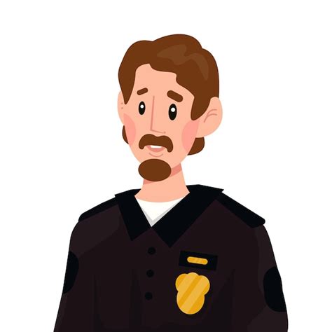 Vetorial Ilustra O Plana De Avatar De Policial Piloto Oficial