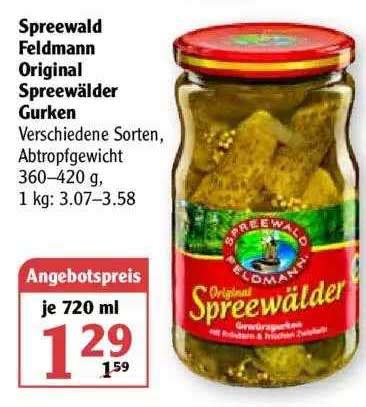 Spreewald Feldmann Original Spreewälder Gurken Angebot bei Globus