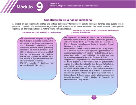 Proyecto Integrador M Dulo Construcci N De La Naci N Mexicana