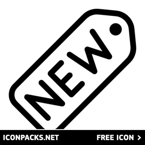 Free New Item Sticker Label Black Outline SVG, PNG Icon, Symbol. Download Image.