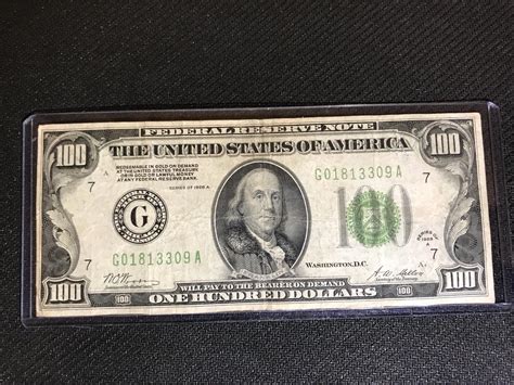 1928 Series A 100 Dollar Bill G01813309a 1942564493