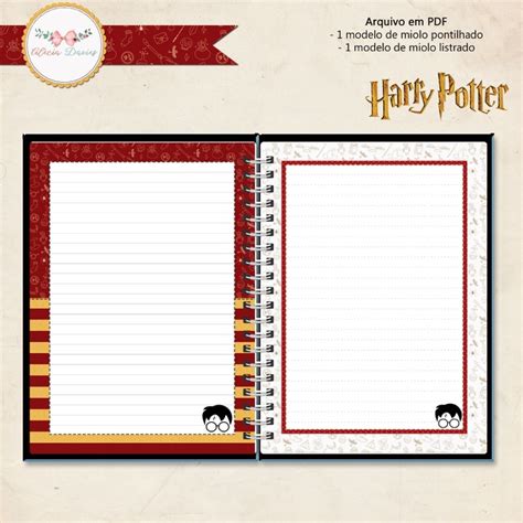 Arte Miolo Caderno Harry Potter