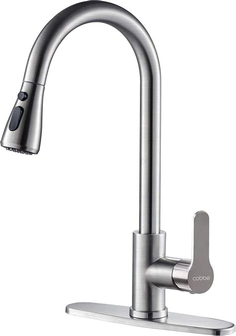 Buy Kitchen Faucet With Pull Down Sprayer Cobbe High Arc Gooseneck