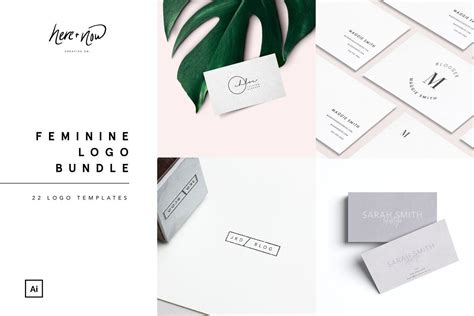 Minimal Feminine Logo Bundle Feminine Logo Logo Bundle Logo Templates