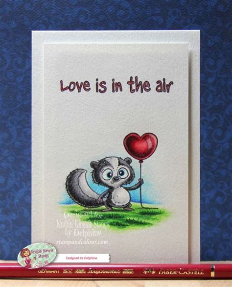 Skunk Valentines Day Card Stamping