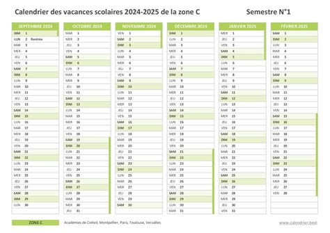 Vacances Scolaires Zone C Calendrier Scolaire De