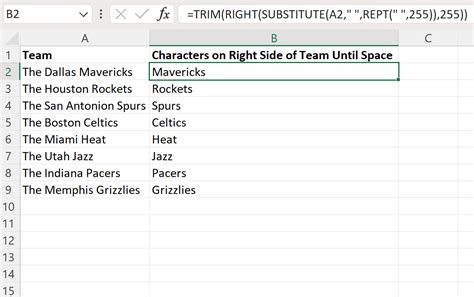 Excel Extract Characters From Right Until Space