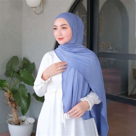 Jual Cod Pashmina Kaos Jersey Premium Warna Pasmina Kaos Flowy