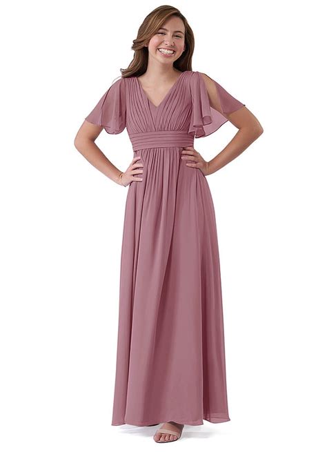 Vintage Mauve Azazie Temeka JBD Junior Bridesmaid Dresses Azazie