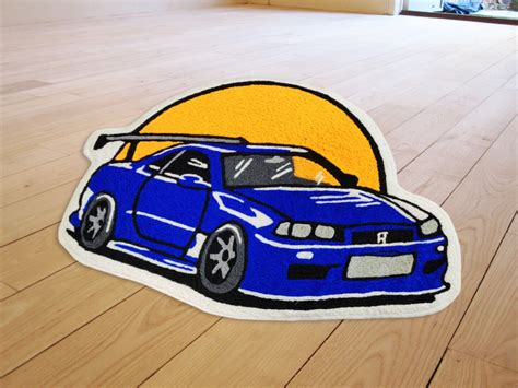 Custom Japanese Car JDM Nissan GTR Floor Mat Living Room Rug Bedroom