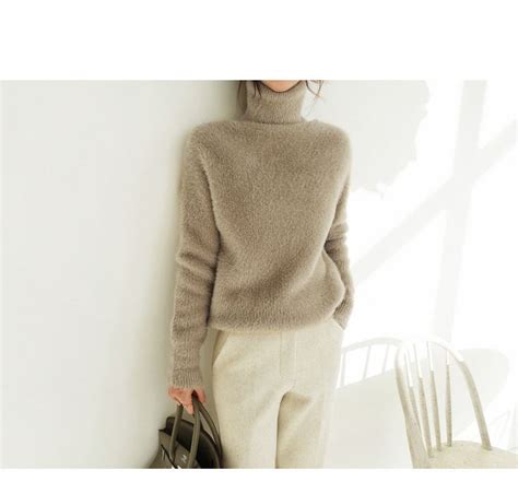 NANING9 Turtleneck Fluffy Sweater YesStyle Sweaters Turtle Neck