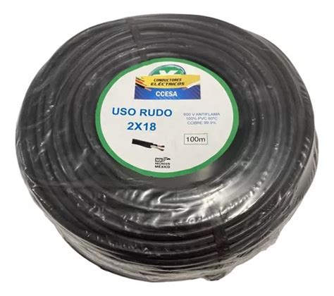 Cable Uso Rudo 2x18 Cobre 100 1 Rollo 100mts Envío gratis