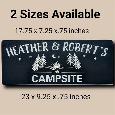 Wooden Campsite Sign Personalized Name Wood Sign Custom - Etsy