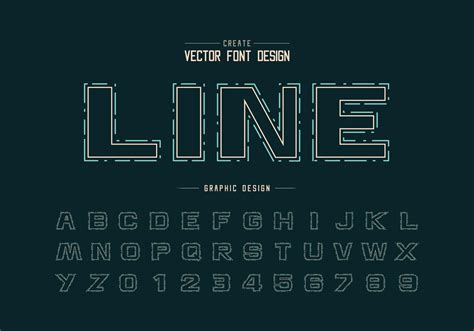 Font And Line Alphabet Vector Design Typeface Letter And Number