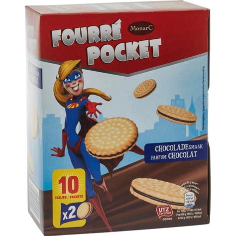 Fourr Pocket Koekjes Met Cacaovulling Apart Verpakt G Snuffelstore