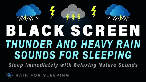 Strong Thunder And Heavy Rain Sounds For Sleeping Black Screen Sleep Sounds Sleep