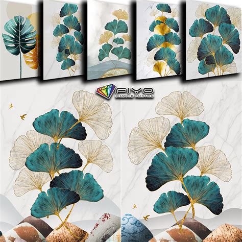 Kaufe Diy D Diamant Malerei Kunst Ginkgo Blatt Kreuzstich Kit Full