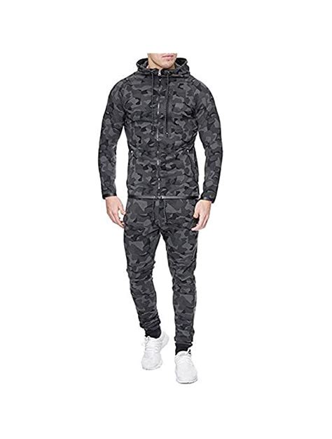 Buy Mens Sweatsuits 2 Piece Hoodie Tracksuit Casual Comfy Camo