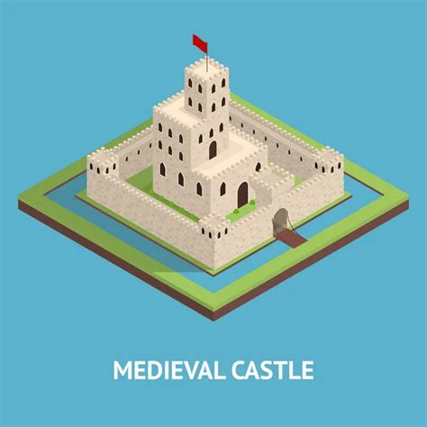 Medieval Kingdom Concept 3d Isometric View Vector — Stock Vector © Bigmouse 226950326