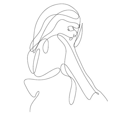 Premium Vector Hand Drawn One Line Art Illustration Woman Face