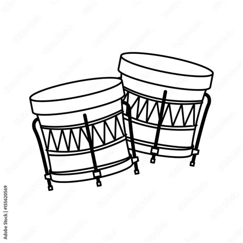 Brazilian Samba Batucada Drum Instrument Music Vector Illustration