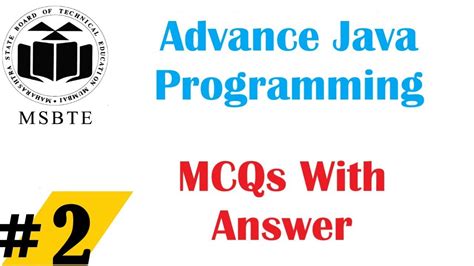 Advance Java MCQ MSBTE I Scheme Advance Java MCQ Questions MSBTE