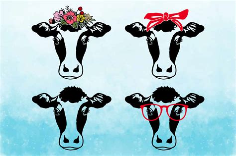 Cow Flower Bandana Glasses Heifer Farm Peekaboo 1737s 535864 SVGs