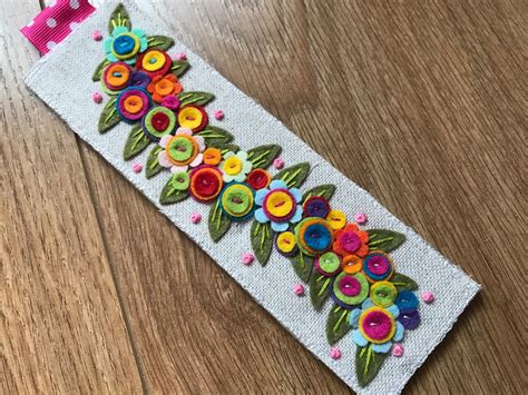 Bookmark Handmade Bookmark Felt Embroidered Bookmark Etsy UK