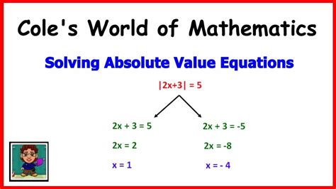 Solving Absolute Value Equations Algebra 1 College Algebra Youtube