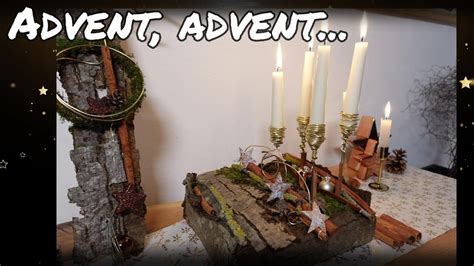 Adventsdeko Diy Dekoidee Mit Rinde Adventdgesteck Zum Selber Machen