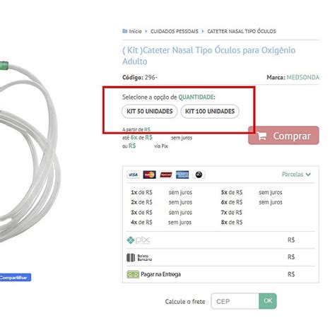 Kit Cateter Nasal Tipo Óculos para Oxigênio Adulto Cirúrgica