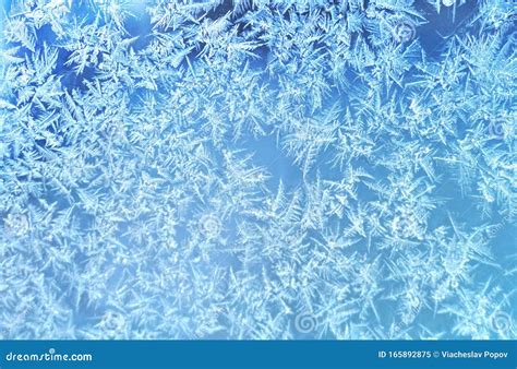 Ice Flowers Frozen Texture On Window Background Stock Image Image Of