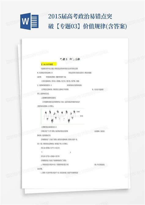 2015届高考政治易错点突破【专题03】价值规律 含答案 Word模板下载 编号leanpzgp 熊猫办公