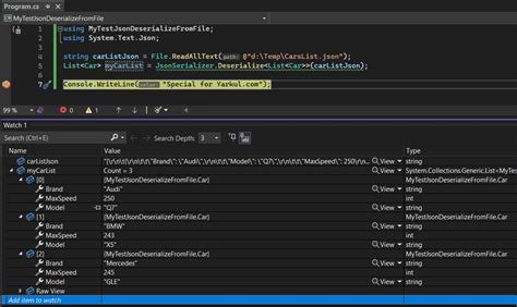 Deserialize Json From File C Console Application Single Item And List