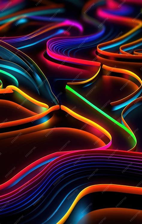 Premium AI Image | Neon lights on a black background