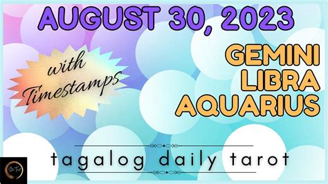 August 30 2023 🔮 Air Signs ♊️gemini♎️libra♒️aquarius🌈 Tagalog Tarot